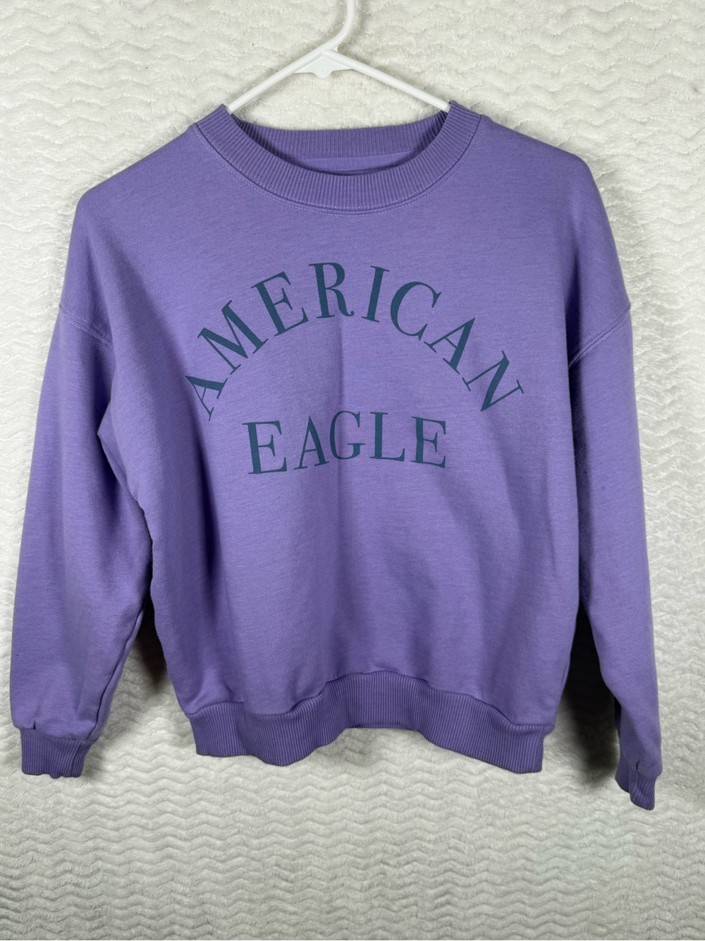 American Eagle Outfitters Purple Logo Crewneck Sweatshirt